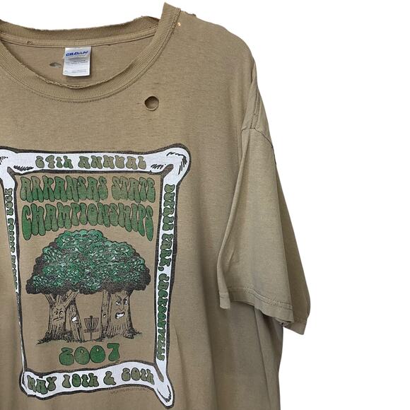 VTG Y2K Distressed Hippie Arkansas Graphic Tee shirt - Picture 5 of 11